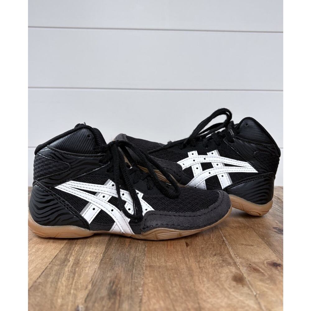 ASICS Matflex 7 Black White Wrestling Shoes 1084A011 Kids Youth US 13